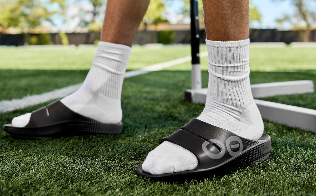 Oofos OOahh Sport Slide Sandal Sandalen Heren Zwart | QW1974306